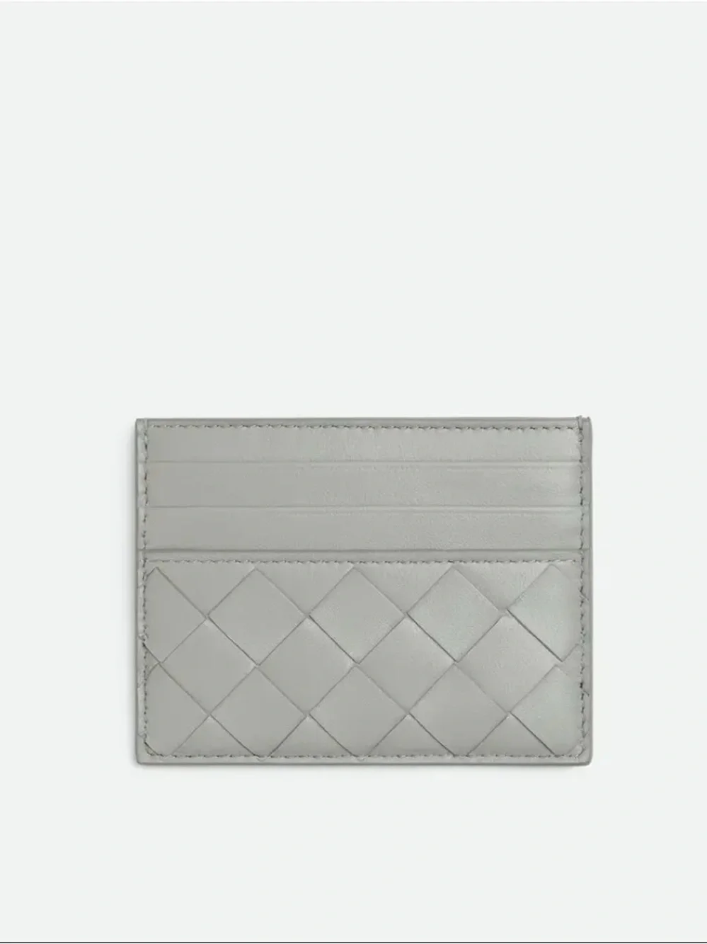 Bottega Veneta Intrecciato Card Case Sterling/Space | Grey/Navy